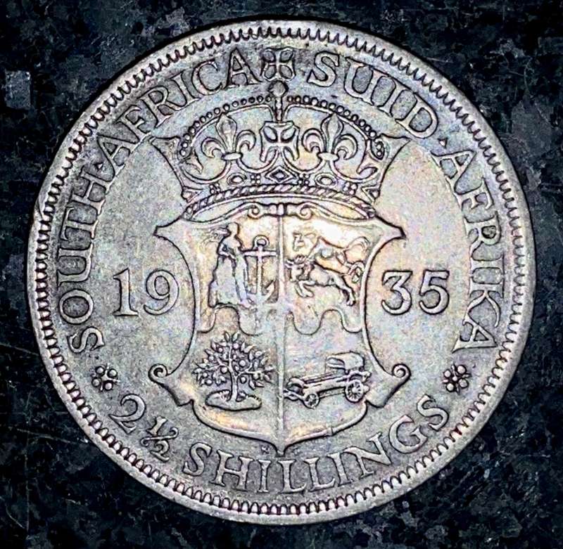 S A UNION SILVER 2 1/2 SHILLING 1935