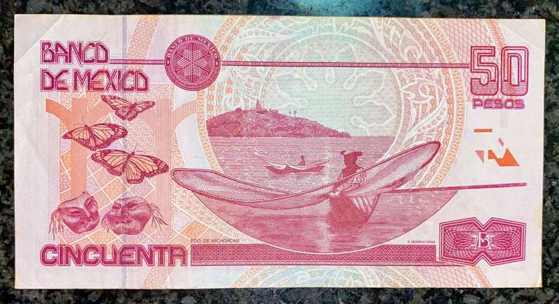 MEXICO 50 PESOS 6 MAY 1994 GOOD CONDITION