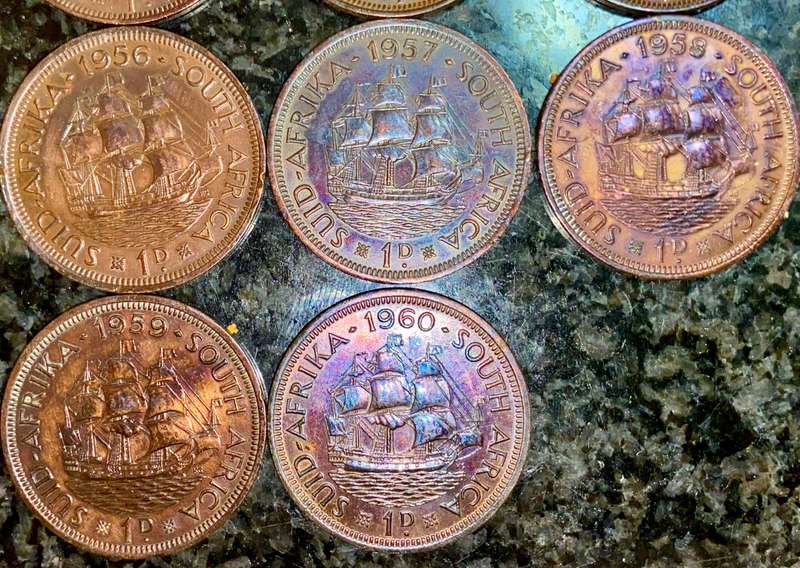 S A UNION 1 PENNY FULL SET - 1950 TO 1960 AMAZING TONING VERY GOOD CONDITION