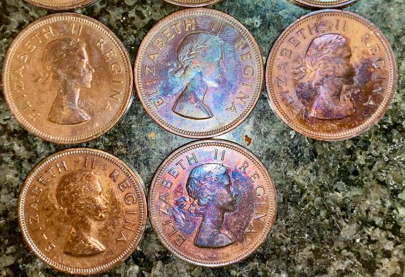 S A UNION 1 PENNY FULL SET - 1950 TO 1960 AMAZING TONING VERY GOOD CONDITION