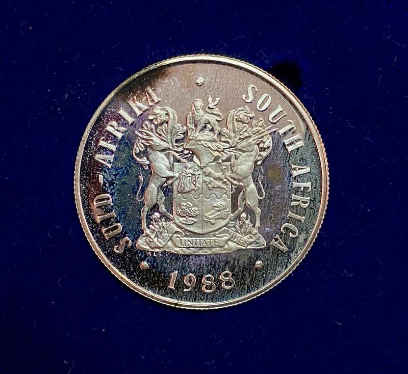 south Africa silver R1 -- 1988  -- DIAS 1488-1988 - in sa mint box