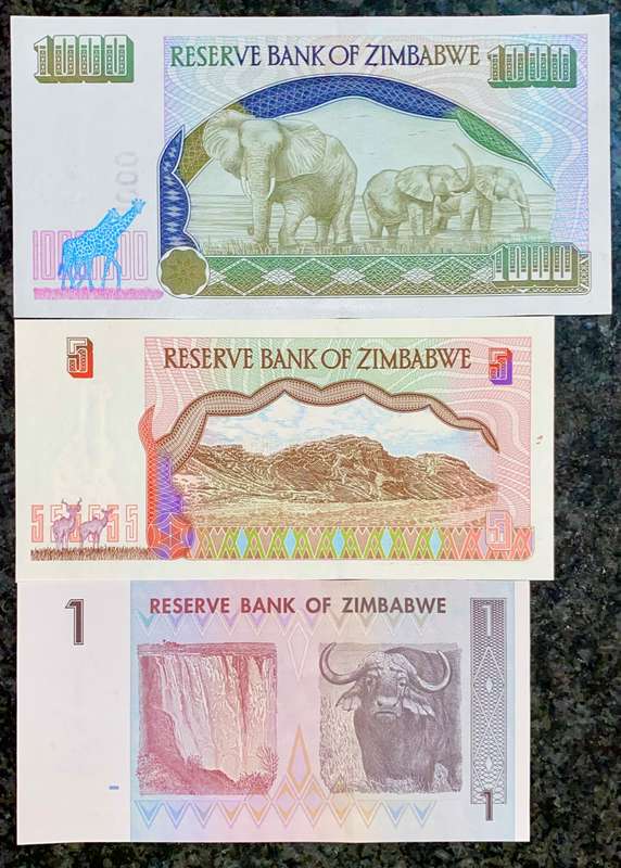 Zimbabwe set 1000 dollar to 1 dollar unc 1997-2007 (1 bid takes all)