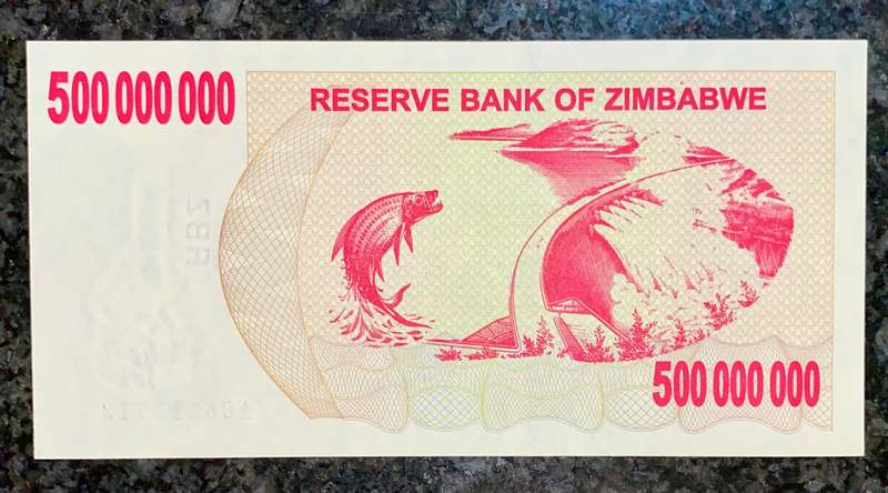 Zimbabwe. 5 billion dollars 2008 unc