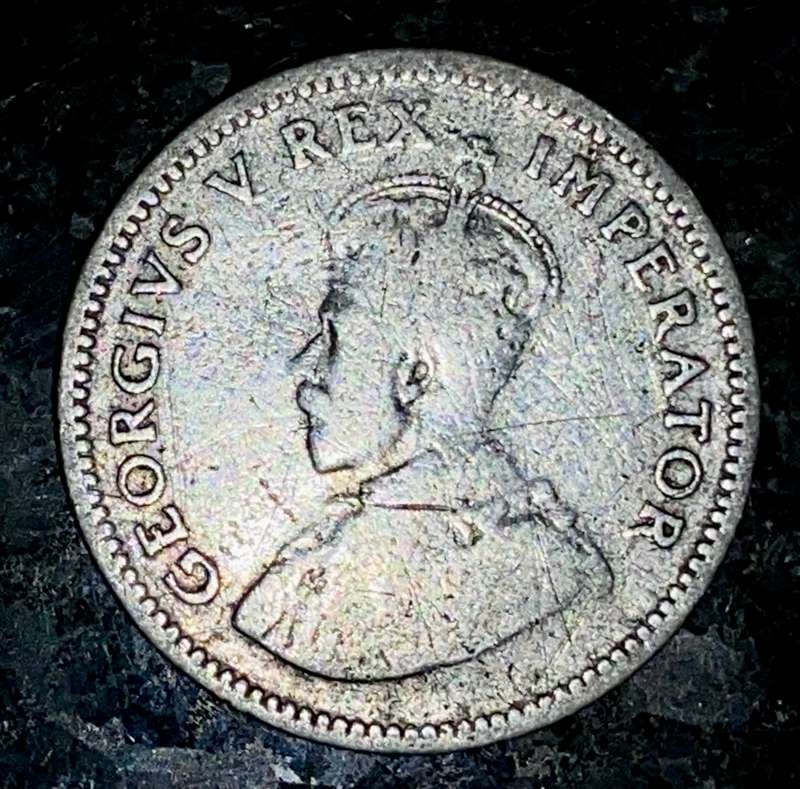 SA Union 1927 silver 6d sixpence