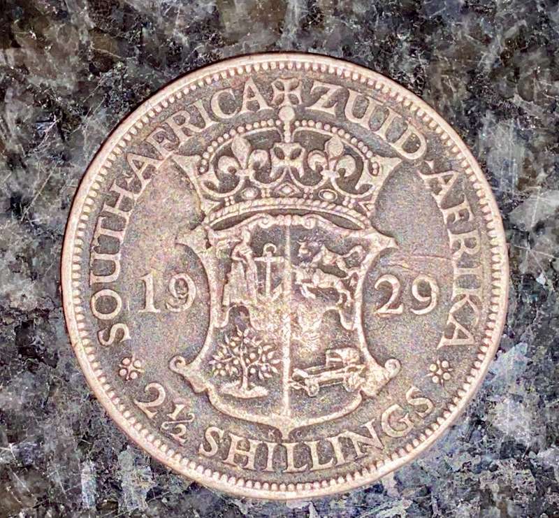 SA Union 1929 silver 2 1/2 shillings