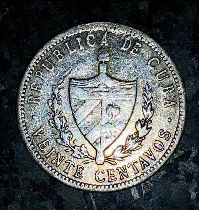Cuba silver 20 centavos 1915