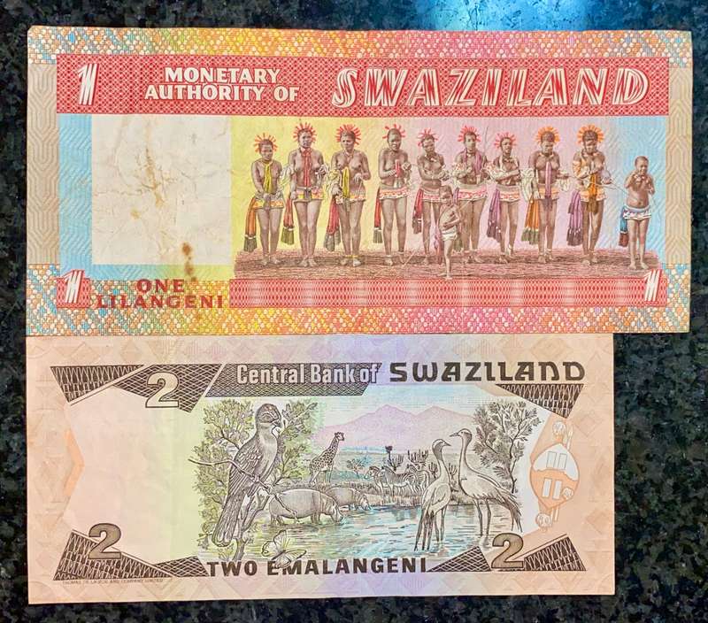 Swaziland set 1 emalangeni & 2 emalangeni (1 bid takes all)