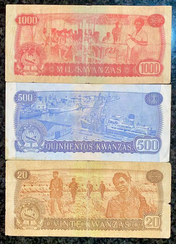 Angola set 1000 kwanzas to 20 kwanzas 1976(1 bid takes all)