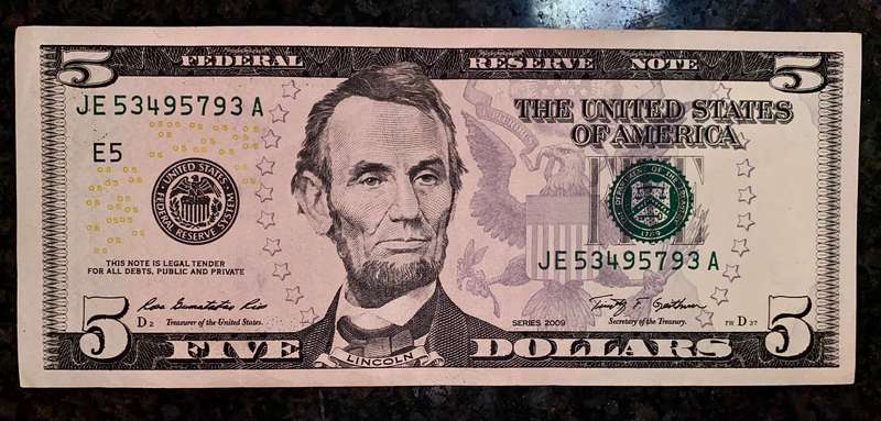 USA 5 dollars 2009