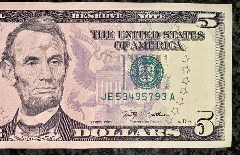 USA 5 dollars 2009