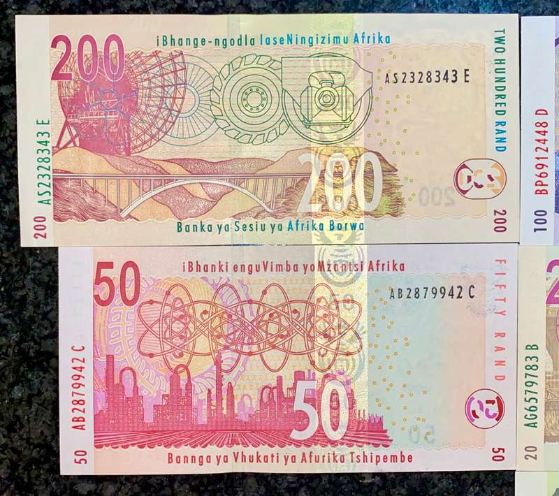 Complete set TT Mboweni R200 to R10 -- 2nd issue 2004 UNC animals wtm (1 bid takes all)