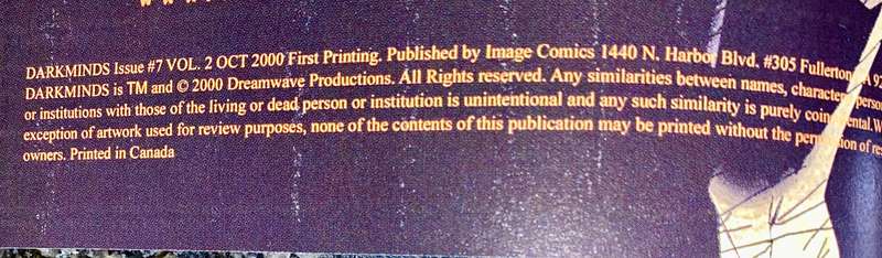 Image comics - Dark Minds set - 2000 no 6 - 7 vol 2 all excellent condition in sleeve's
