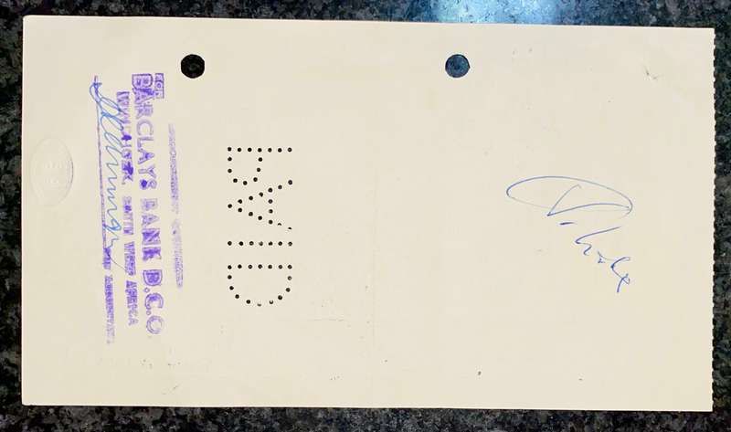 Barclay's Bank Windhoek pounds  & shillings 1959 stamped Barclay's DCO --