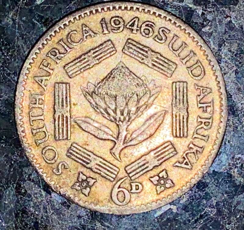 SA Union silver 6 pence 1946