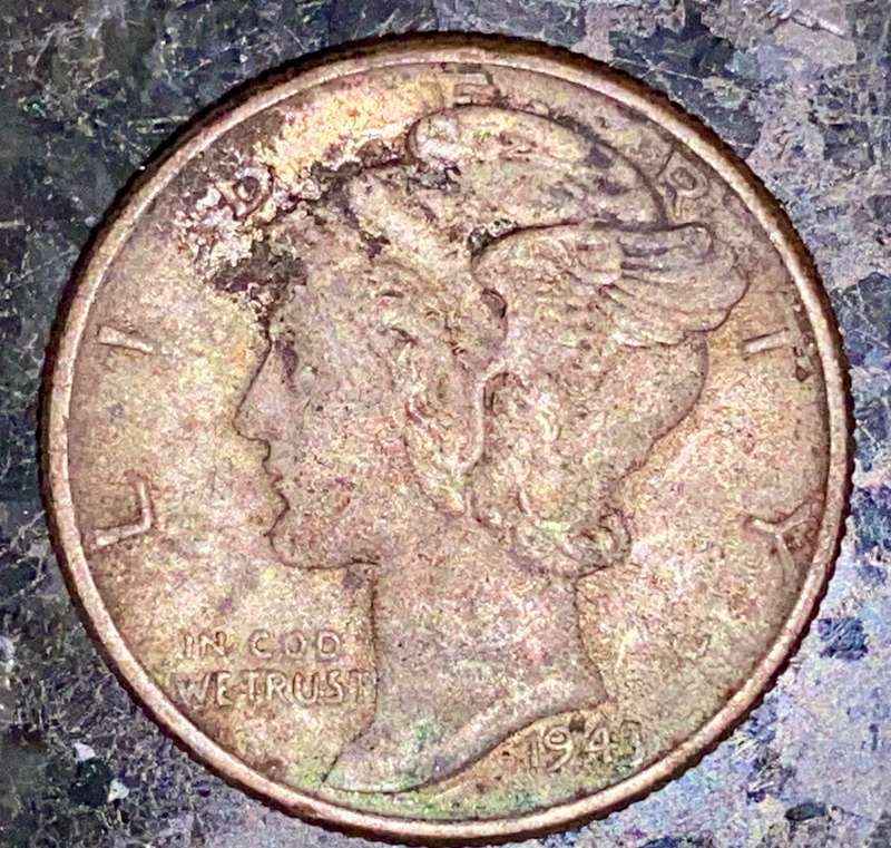 USA 1943 WW2 -- 1 DIME -- 900 silver