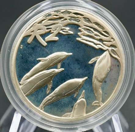 S.Africa Proof -- R2 Dolphin's -- 2001 low mintage 2987