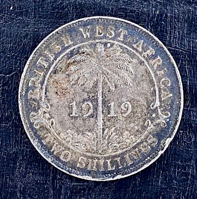 British West Africa 1919 -- 2 shilling -- 925 silver
