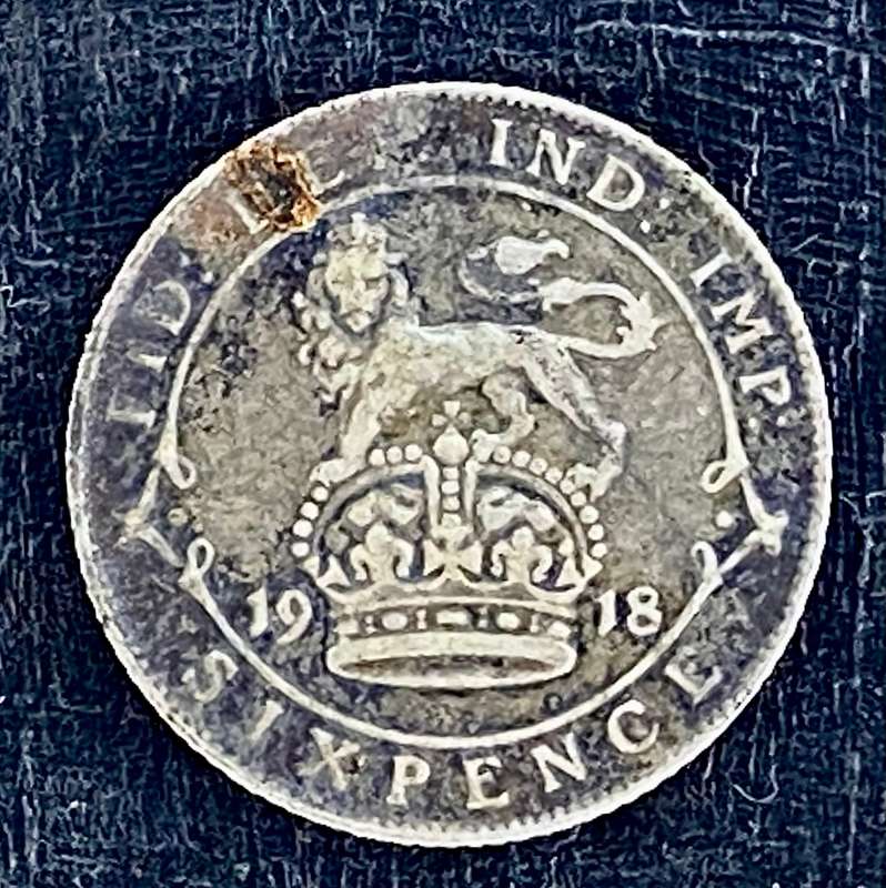 Great Britain 1918 -- 6pence -- sterling silver