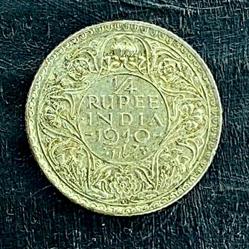 India 1940 -- 1/4 rupee -- 917 silver
