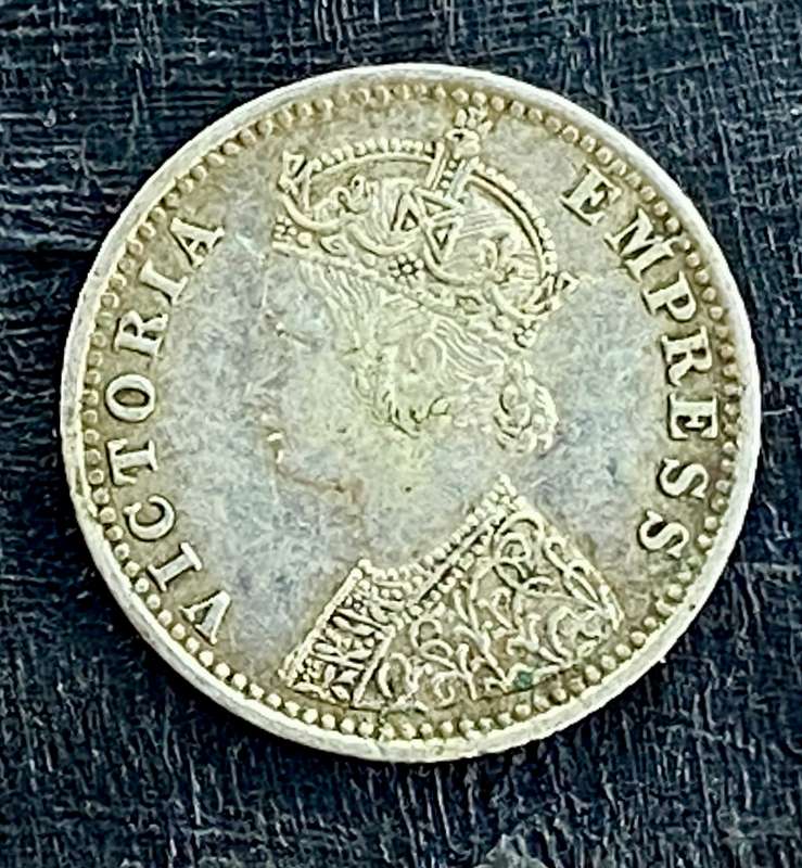 India 1894 -- 1/4 rupee -- 917 silver