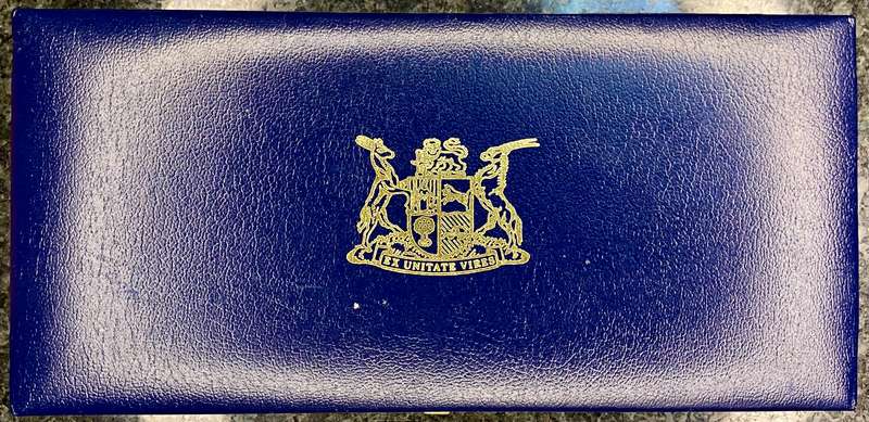 South Africa Proof set silver R1 TO 1 cent + nickel R1 - 1984 blue SA mint box