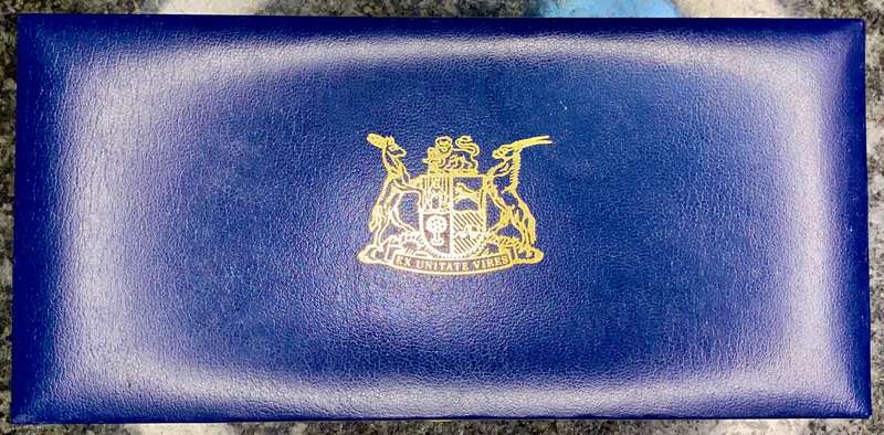 South Africa Proof set silver R1 TO 1/2 cent 1983 blue SA mint box