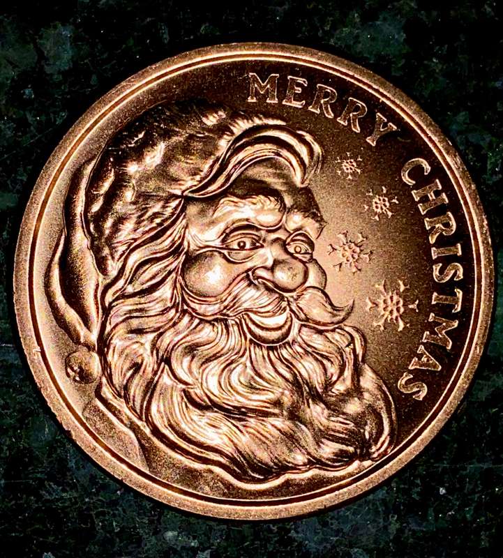 1OZ -- Santa Merry Christmas 2024 -- 1OZ 999 Copper Round BU