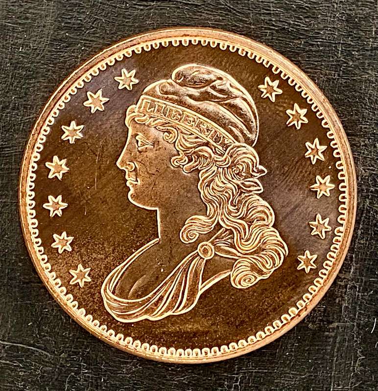 1OZ USA bust -- 1OZ 999 Copper Round BU