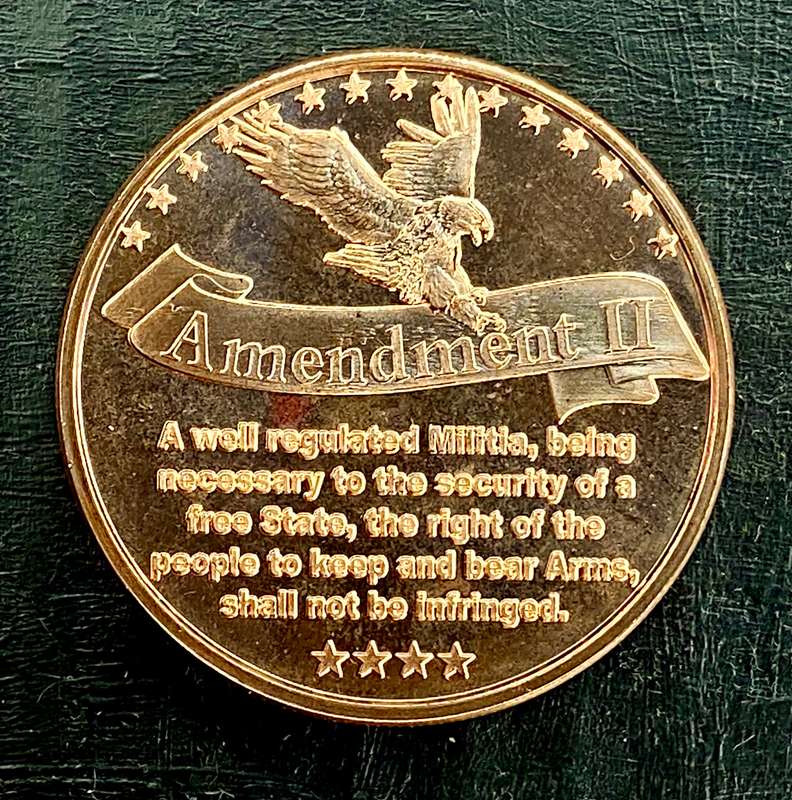 1OZ -- 2nd Amendment Right To Bear Arms 1789-2020 -- 1OZ 999 Copper Round BU