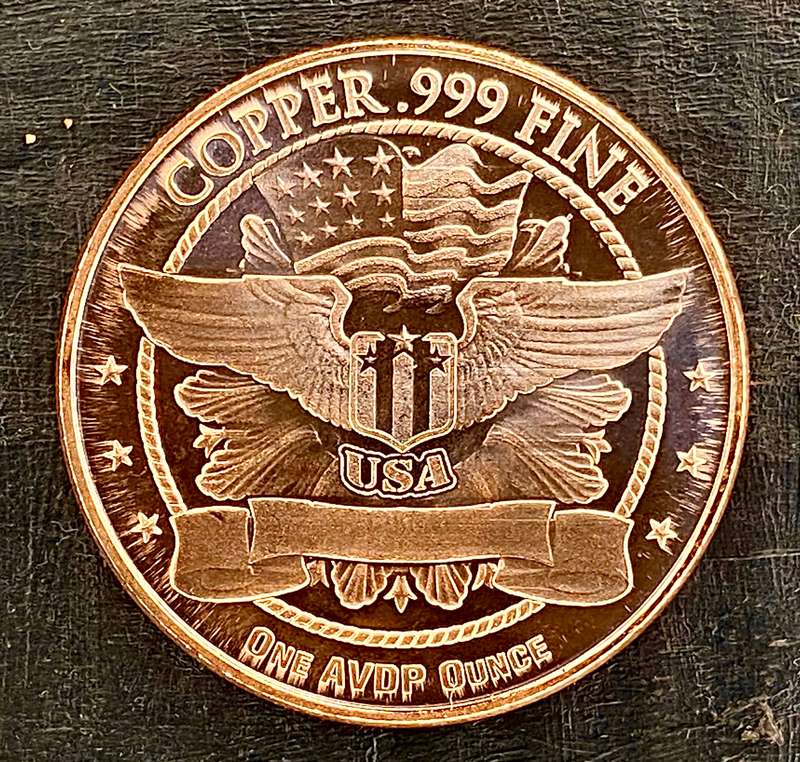1OZ -- Mercury Dime -- 1OZ 999 Copper Round BU
