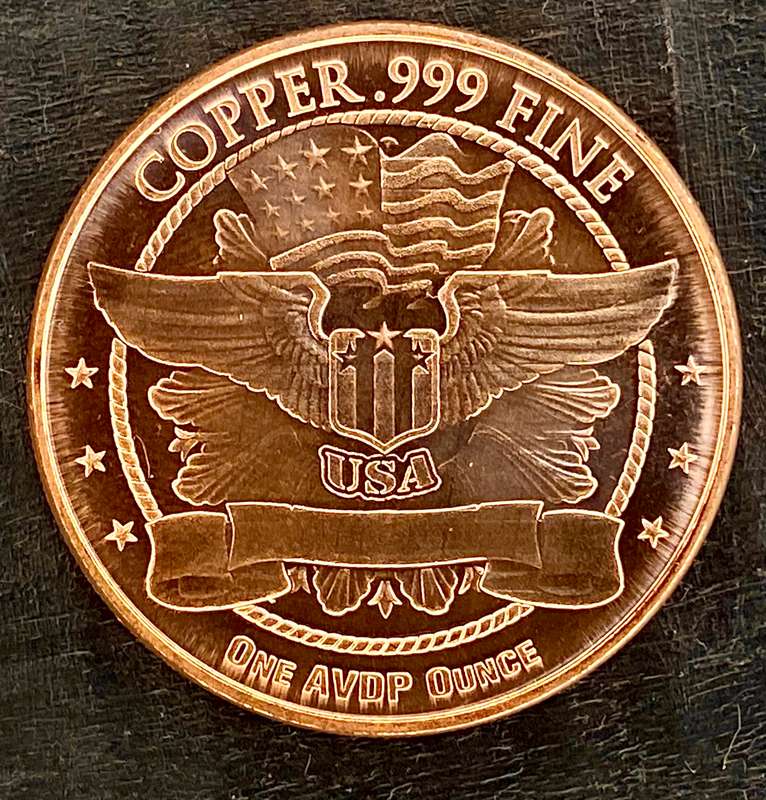 1OZ -- USA Quarter Doller -- 1OZ 999 Copper Round BU