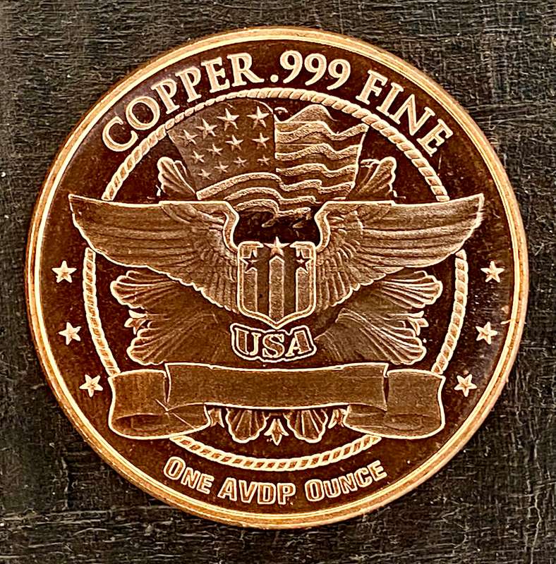 1OZ -- Bison -- 1OZ 999 Copper Round BU