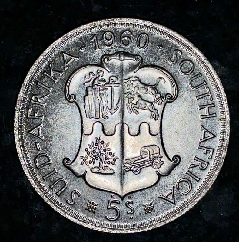 S A Union. silver 5 shilling 1960 very good condition