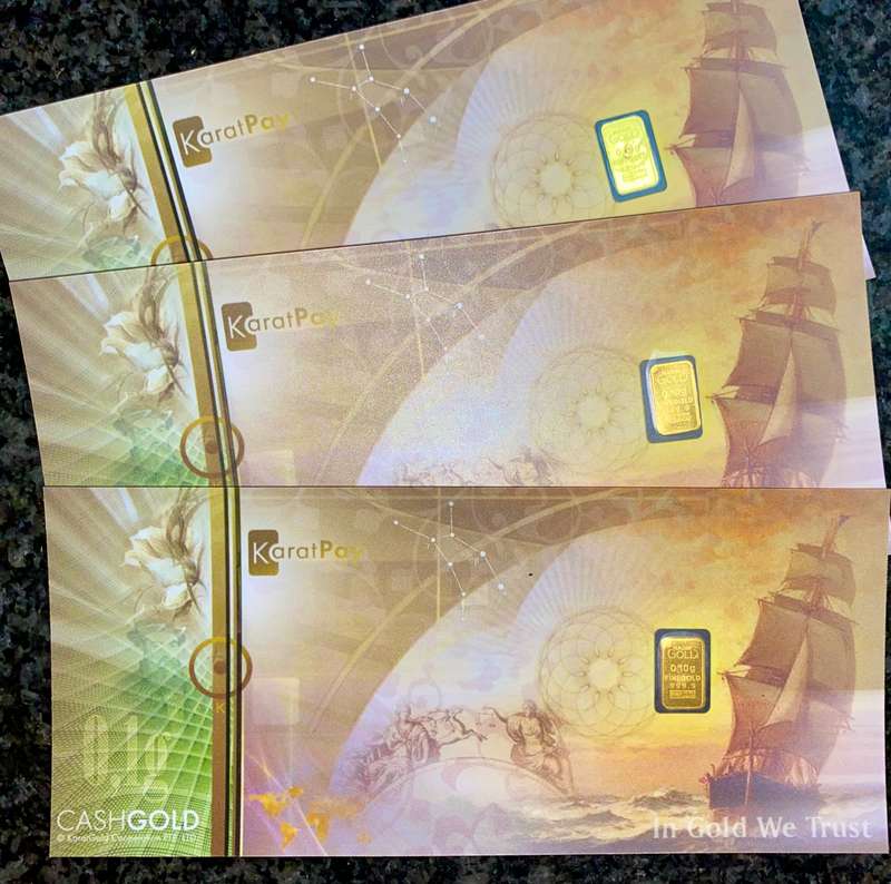Karatbars Gold Bar Cards - Gold Bar 999.9 Purity 24ct (bid per bar) 0.10g - 4 available