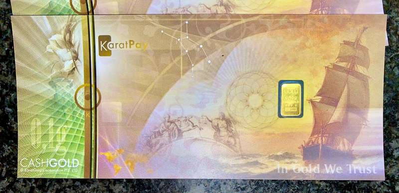 Karatbars Gold Bar Cards - Gold Bar 999.9 Purity 24ct (bid per bar) 0.10g - 4 available