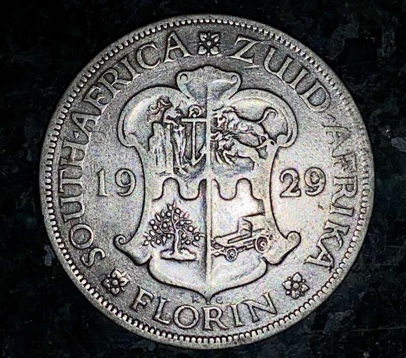 S A Union. silver 2 shilling 1929