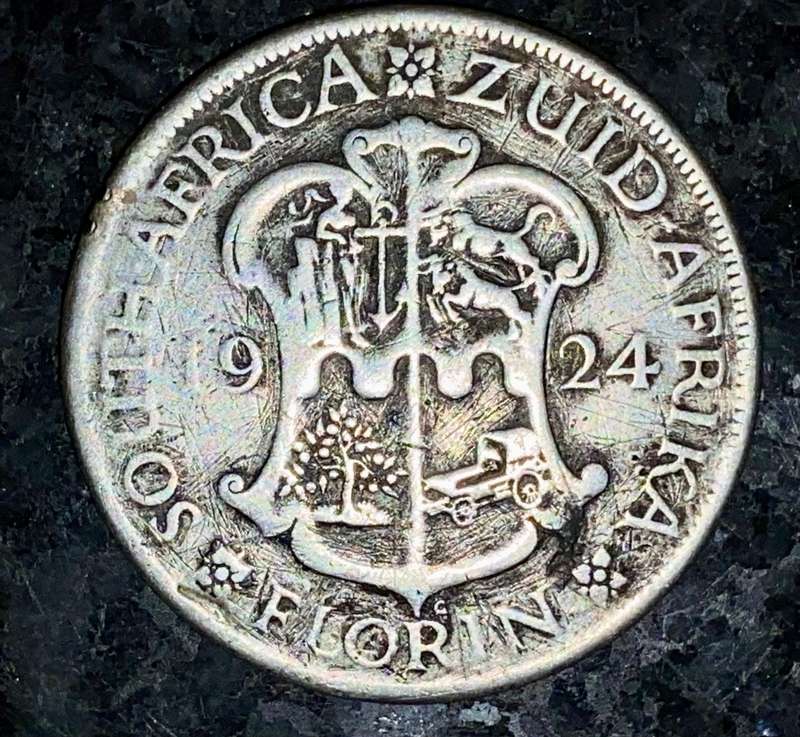 S A Union. silver 2 shilling 1924