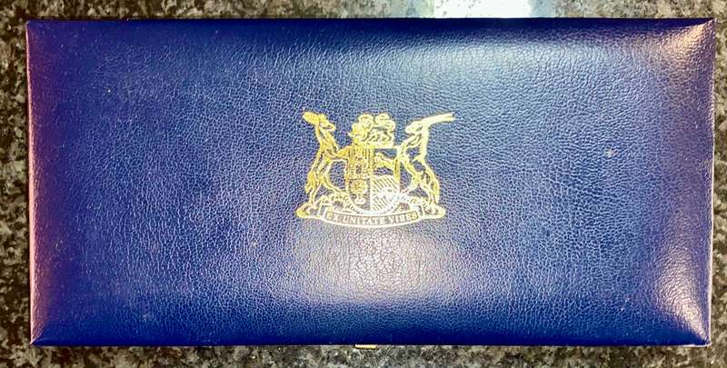 South Africa Proof set silver R1 TO 1/2 cent 1983 blue SA mint box