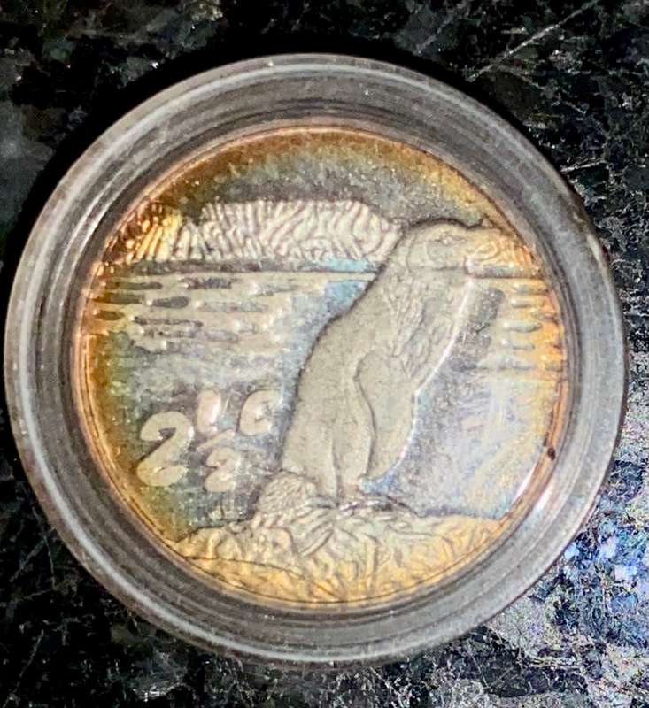 South Africa. Jack Ass Penguin 2 1/2 cent 1998 sterling silver