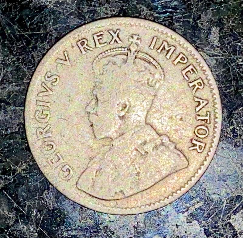 S A Union. silver 3d threepence 1923 Wreath