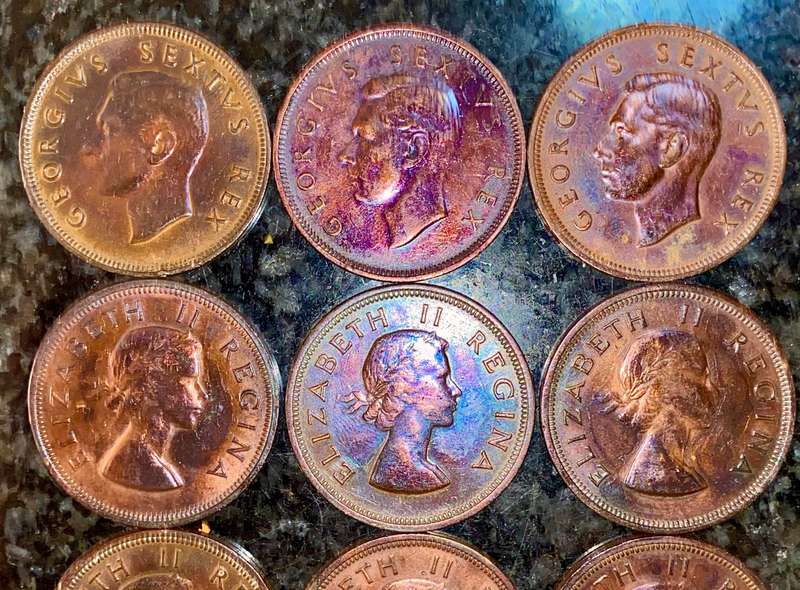 S.A Union set 1 penny 1950 to 1960 amazing toning excellent conditions (1 bid atkes all)