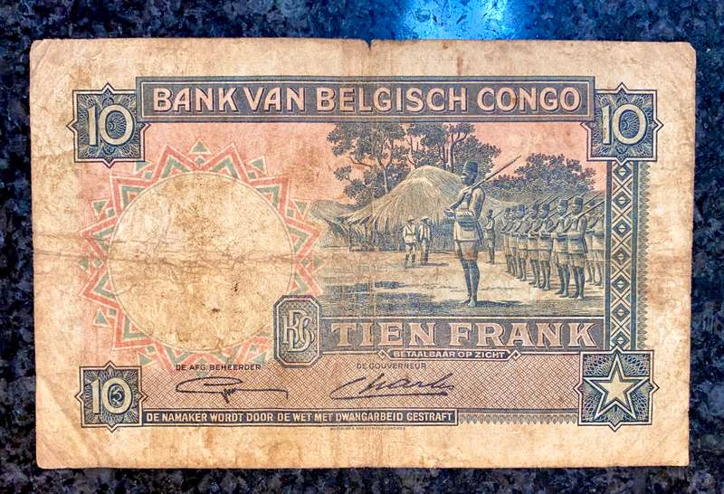 Belgium Congo 10 francs 11-11-1948