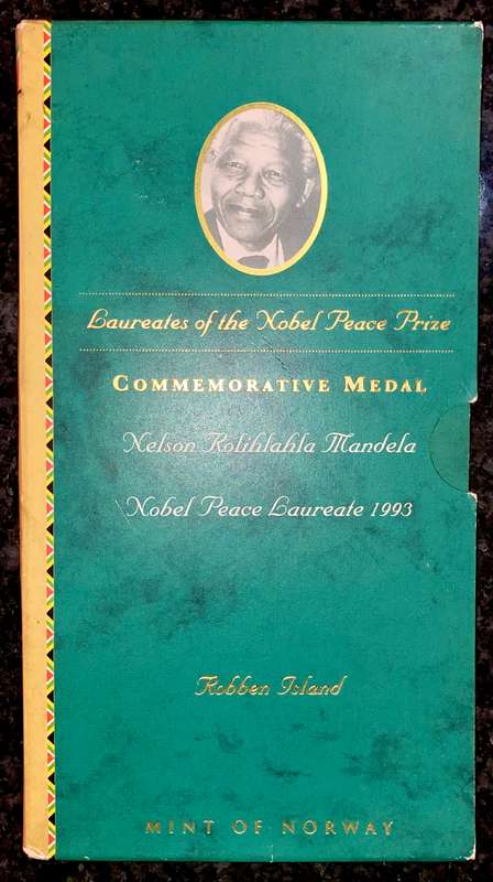 Nelson Mandela 1OZ proof silver - Robben Island laureate Nobel Peace  Norway Mint in original folder