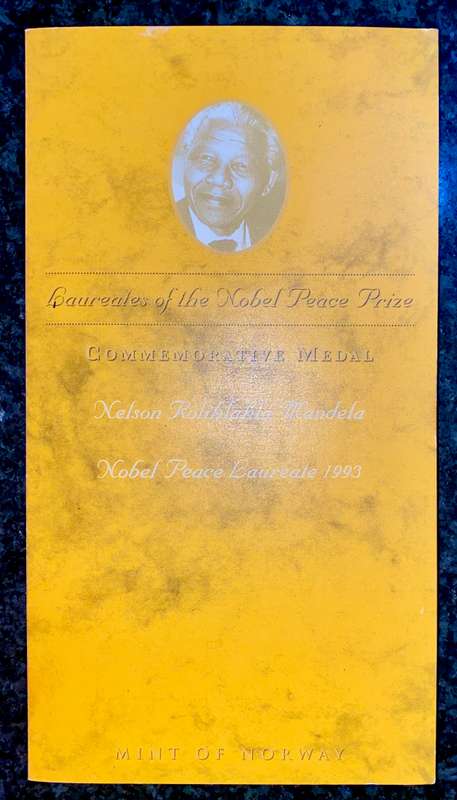 Nelson Mandela 1OZ proof silver - laureate Nobel Peace Prize - Norway Mint in original folder