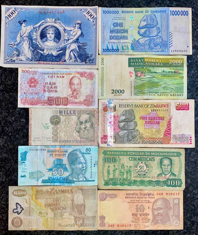 International lot Various Country's (bid per note to take all)