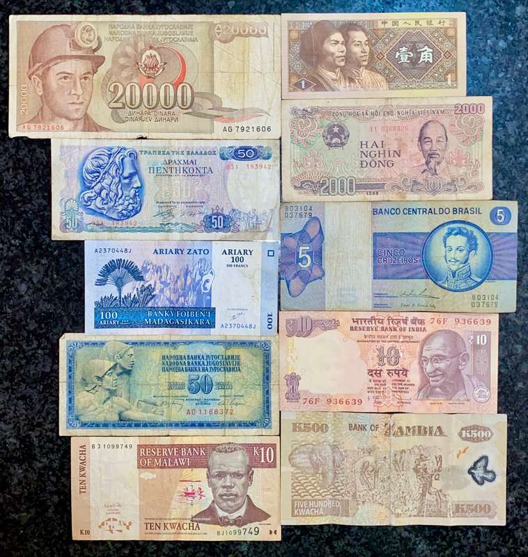 International lot Various Country's (bid per note to take all)