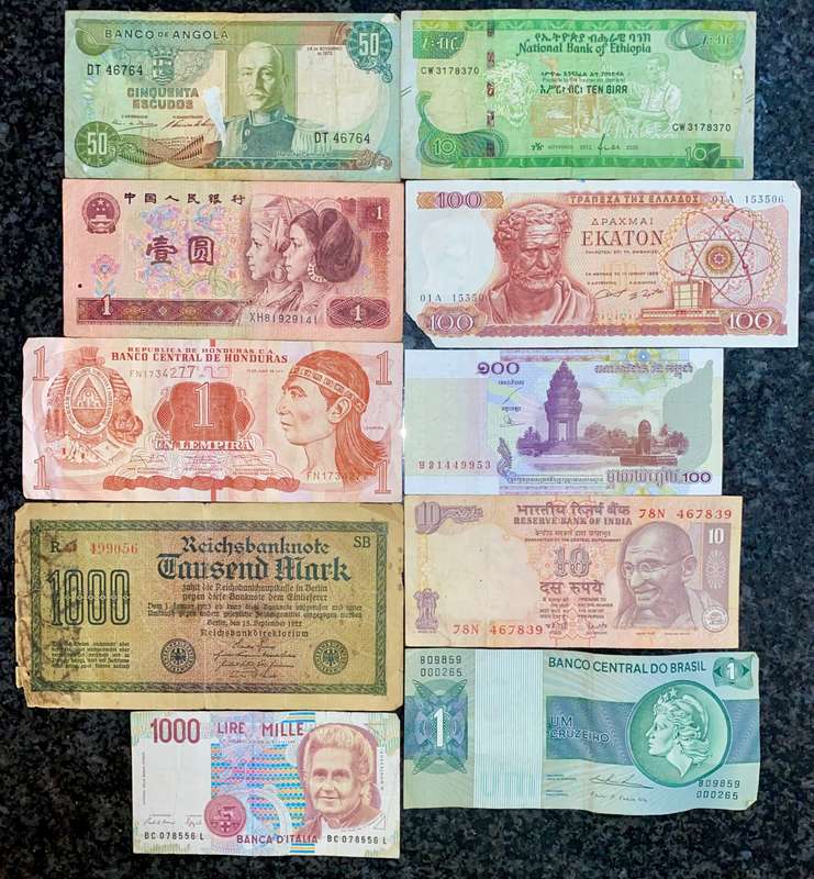 International lot Various Country's (bid per note to take all)
