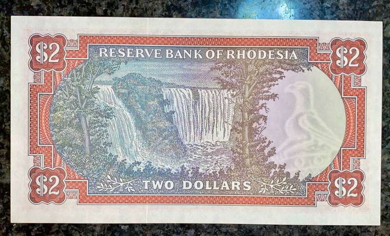 Rhodesia Replacement 2 Dollar 1979 -- X/1 - 067446 UNC WTM ZIM BIRD