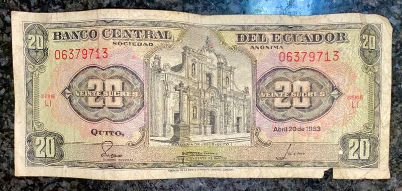 Ecuador 20 Sucre 1983