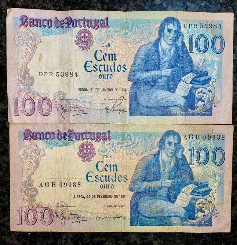 Portugal 100 escudos 1981 & 1984 (1 bid takes all)